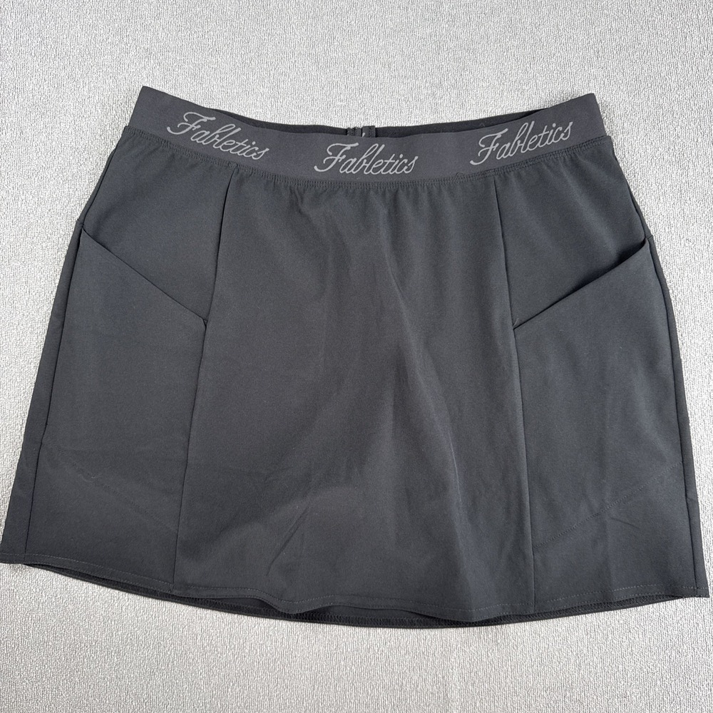 Fableticsโ Women's Black Skirt Skort Zip Pocket Lined Pull On Stretch